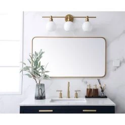 Elegant Furniture & Lighting Elegant Decor Evermore 22x40" Soft Corner Metal Rectangular Mirror In Brass -Laural Home Shop 43c17b1e03ad8bd7 5345 w800 h800 b0 p0