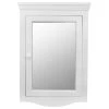 Renovators Supply Manufacturing Corner Surface Wall Mount Wooden Medicine Cabinet In White With Mirror