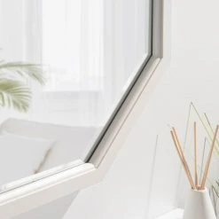 Uniek Hogan Framed Octagon Wall Mirror, White, 24x36 -Laural Home Shop 44d11d9900c78cf0 5046 w800 h800 b0 p0