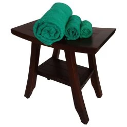 DecoTeak Satori 18" Eastern Styled Teak Shower Bench With Shelf -Laural Home Shop 44e139470a2ed363 8239 w800 h800 b1 p0