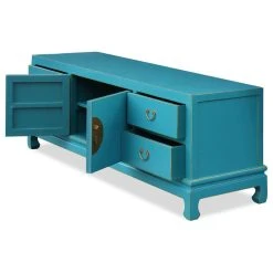 China Furniture And Arts Distressed Blue Elmwood Chinese Kang Media Cabinet -Laural Home Shop 44f108fb039b41c4 1857 w800 h800 b1 p0