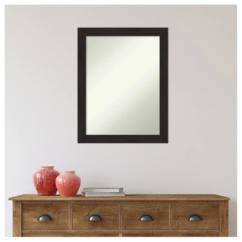 Amanti Art Furniture Espresso Narrow Non-Beveled Bathroom Wall Mirror - 21.5 X 27.5 In. 9 Amanti Art Furniture Espresso Narrow Non-Beveled Bathroom Wall Mirror - 21.5 X 27.5 In. - Image 7