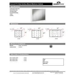 Design House 531434 30" Framed Triple Door Mirrored Medicine - White -Laural Home Shop 45910e940d3b7253 0064 w800 h800 b1 p0