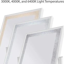 Dyconn Faucet 12x16 Inch Hollywood Tri-Color Frosted Edge - White -Laural Home Shop 45c1ca94013fd4e4 9466 w800 h800 b0 p0