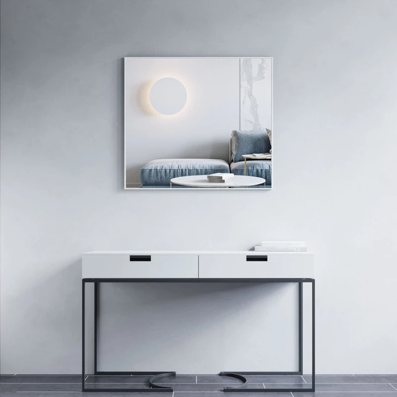 Dowell K&B Supplies Mattox Mirror, White, 36"w X 32"h X 1"d 4 Dowell K&B Supplies Mattox Mirror, White, 36"w X 32"h X 1"d - Image 2