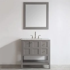 Vinnova Florence 36" Bathroom Vanity Framed Wall Mirror In Gray -Laural Home Shop 45e1b3380fcee2eb 4023 w800 h800 b0 p0