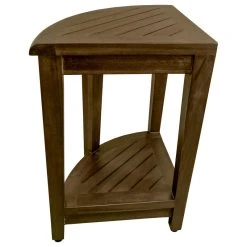 DecoTeak Oasis Teak Corner Shower Stool, Table With Shelf, 16"x18" 16 DecoTeak Oasis Teak Corner Shower Stool, Table With Shelf, 16"x18" -Laural Home Shop 460132ba0fdcfef3 9082 w800 h800 b1 p0