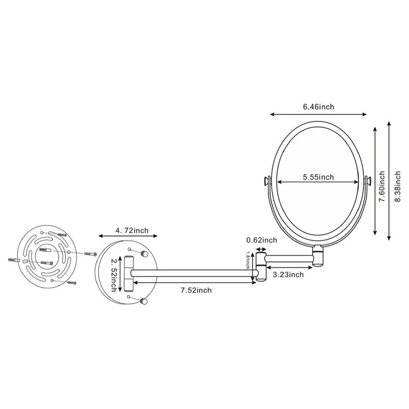 16 Gauge Sinks 16.95-in. W Magnifying Mirror RPBK-27401 4 16 Gauge Sinks 16.95-in. W Magnifying Mirror RPBK-27401 - Image 2