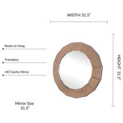 Mirrorize Canada 31.5 " Round Wall Mirror, Gold Sunburst Modern Bathroom Bedroom Decor 11 Mirrorize Canada 31.5 " Round Wall Mirror, Gold Sunburst Modern Bathroom Bedroom Decor -Laural Home Shop 4721f82d014a49b6 8656 w800 h800 b1 p0