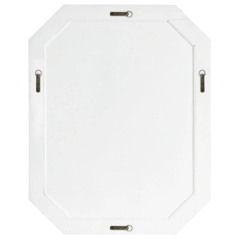 Uniek Palmer Wood Octagon Wall Mirror, White 7 Uniek Palmer Wood Octagon Wall Mirror, White - Image 5
