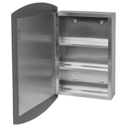 Renovators Supply Manufacturing 24" Stainless Steel Wall Mount Medicine Cabinet Shelf With Mirror Door