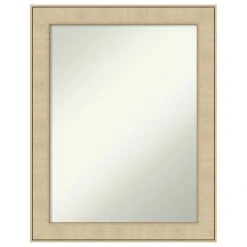 Amanti Art Classic Honey Silver Non-Beveled Bathroom Wall Mirror - 22 X 28 In.