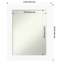 Amanti Art Cabinet White Non-Beveled Bathroom Wall Mirror - 23.5 X 29.5 In. -Laural Home Shop 4781219502bddc86 6189 w800 h800 b1 p0
