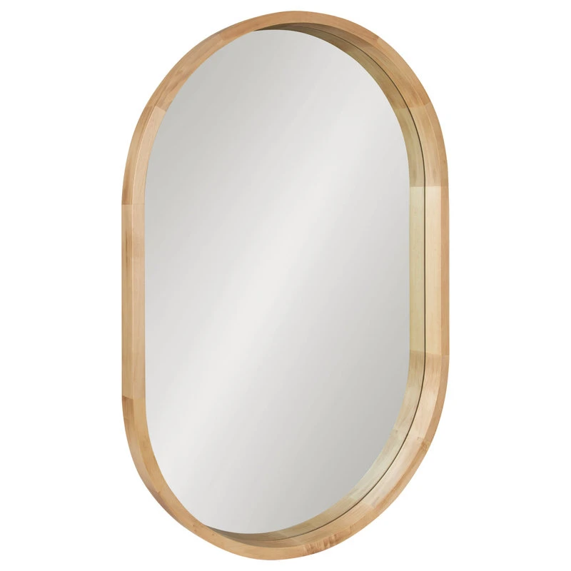 Uniek Hutton Wood Framed Capsule Mirror, Natural 24x36 3 Uniek Hutton Wood Framed Capsule Mirror, Natural 24x36