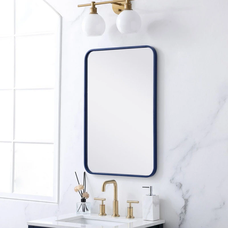 Elegant Furniture & Lighting Elegant Decor MR802030BL Soft Corner Metal Rectangular Mirror, 20"x30", Blue 5 Elegant Furniture & Lighting Elegant Decor MR802030BL Soft Corner Metal Rectangular Mirror, 20"x30", Blue - Image 3