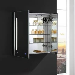 Fresca Tiempo Bathroom Medicine Cabinet With LED Lighting And Defogger, 30"x30" -Laural Home Shop 49216c6a0f08f5d8 3004 w800 h800 b0 p0
