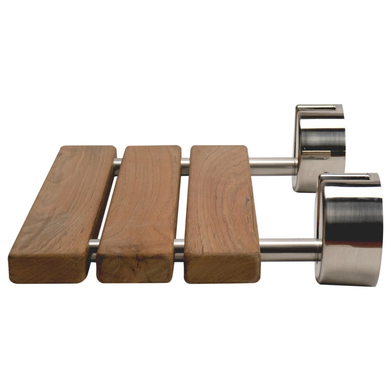 Alfi Trade Brushed Nickel 16" Folding Teak Wood Shower Seat Bench 5 Alfi Trade Brushed Nickel 16" Folding Teak Wood Shower Seat Bench - Image 3