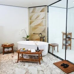 Cambridge Casual Dussi Teak Wood Corner Shower Bench Stool With Toiletries Holder -Laural Home Shop 4a01b2c5039a92a0 4756 w800 h800 b0 p0