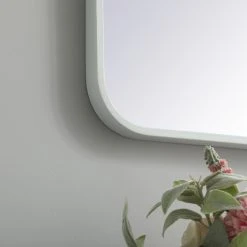 Elegant Furniture & Lighting Ellis Soft Corner Metal Rectangular Mirror, White, 28"x42" -Laural Home Shop 4a6114be00958dcc 0490 w800 h800 b0 p0