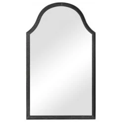 Unique Mirrors Distressed Black Hammered Metal Arched Wall Mirror, Bathroom Mirror, 23 X 40