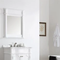 Vinnova Messina 30" Bathroom Vanity Framed Wall Mirror In White -Laural Home Shop 4ac1a9f10fcee2a3 5341 w800 h800 b0 p0