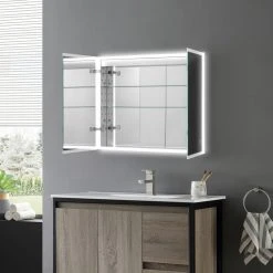 OVE Decors Neva 30" Aluminum Medicine Cabinet -Laural Home Shop 4ae19b730efe45a5 0968 w800 h800 b0 p0