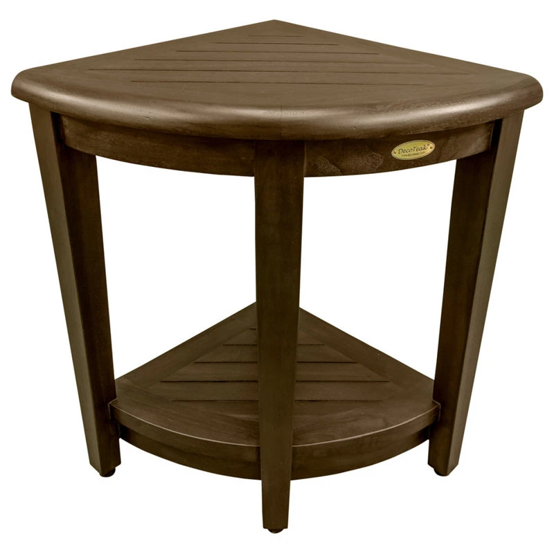 DecoTeak Oasis Teak Corner Shower Stool, Table With Shelf, 16"x18" 14 DecoTeak Oasis Teak Corner Shower Stool, Table With Shelf, 16"x18" - Image 12