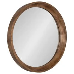 Uniek Colfax Round Wood Framed Wall Mirror, Natural 22 Diameter