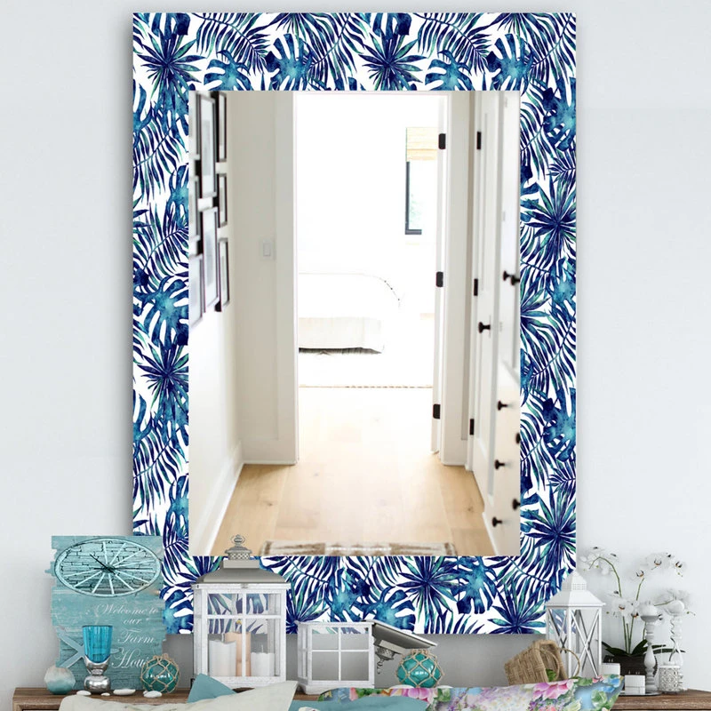Designart Tropical Mood Blue 3 Bohemian And Eclectic Frameless Vanity Mirror, 28 5 Designart Tropical Mood Blue 3 Bohemian And Eclectic Frameless Vanity Mirror, 28 - Image 3
