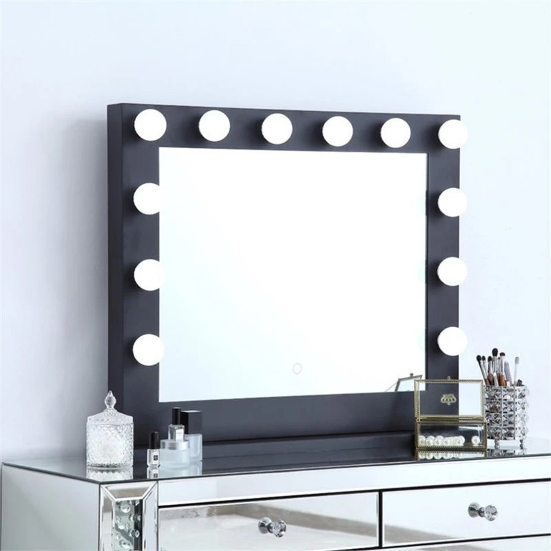 Elegant Furniture & Lighting Elegant Decor Brenda 26" X 32" Plug In LED Vanity Mirror In Black 7 Elegant Furniture & Lighting Elegant Decor Brenda 26" X 32" Plug In LED Vanity Mirror In Black - Image 5