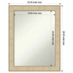 Amanti Art Classic Honey Silver Non-Beveled Bathroom Wall Mirror - 22 X 28 In. 14 Amanti Art Classic Honey Silver Non-Beveled Bathroom Wall Mirror - 22 X 28 In. -Laural Home Shop 4be1336102bddca3 6169 w800 h800 b1 p0