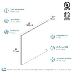 Blossom Kitchen & Bath Supply Fogless, Dimmable, Color Temperature Adjustable LED Mirror, 48x36 -Laural Home Shop 4be157c6016896a4 9655 w800 h800 b1 p0