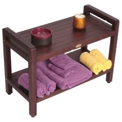 DecoTeak Classic Teak Shower Bench With LiftAid Arms, 29"x18" -Laural Home Shop 4be1925708112a16 8224 w800 h800 b1 p0