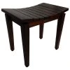 DecoTeak 20" Sojourn Contemporary Eastern Style Shower Bench, Without Shelf