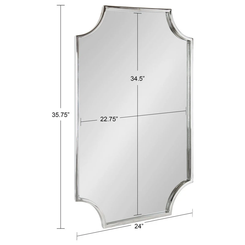Uniek Rowla Scalloped Wall Mirror, Silver 24x36 7 Uniek Rowla Scalloped Wall Mirror, Silver 24x36 - Image 5