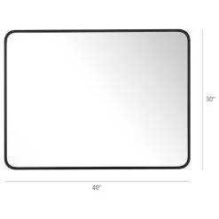 LEDEL Modern Rounded Rectangular Metal Framed Bathroom Vanity Mirror, 30"x40" 21 LEDEL Modern Rounded Rectangular Metal Framed Bathroom Vanity Mirror, 30"x40" -Laural Home Shop 4c61acc503ede916 8861 w800 h800 b1 p0