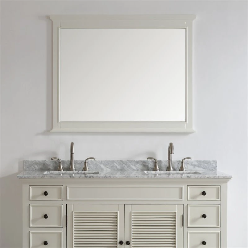 Vinnova Piedmont Bathroom Vanity Framed Wall Mirror In Antique White 5 Vinnova Piedmont Bathroom Vanity Framed Wall Mirror In Antique White - Image 3