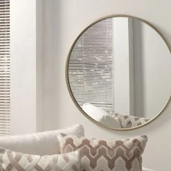 Martin Svensson Home Modern Round 30-inch Mirror, Gold -Laural Home Shop 4c81bcb601b748c9 5351 w800 h800 b0 p0