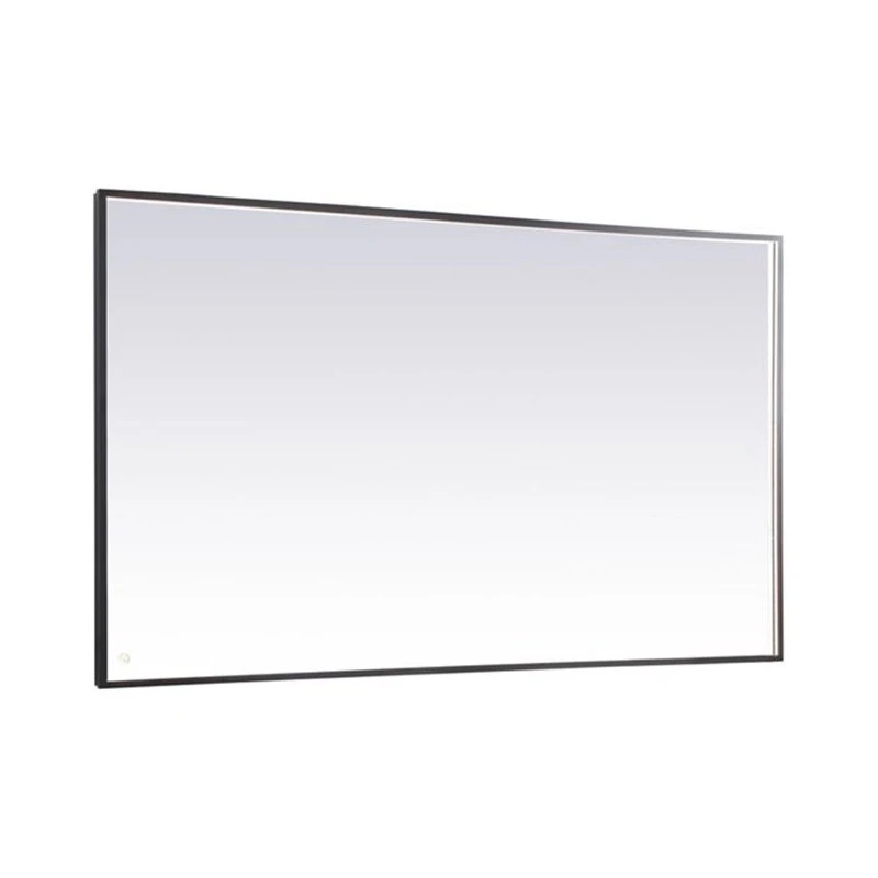 Elegant Furniture & Lighting Elegant Decor Pier 42x72" Modern Aluminum LED Mirror In Black 5 Elegant Furniture & Lighting Elegant Decor Pier 42x72" Modern Aluminum LED Mirror In Black - Image 3