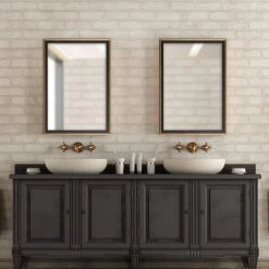 FrameMyMirror Kendall Framed Wall Mirror, Black & Gold, 28"x36" -Laural Home Shop 4cc1144003ebb69b 2362 w800 h800 b0 p0