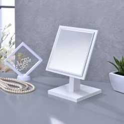 HomeRoots Pretty White Square Make Up Vanity Mirror -Laural Home Shop 4cf12d85026c2ee1 0954 w800 h800 b0 p0