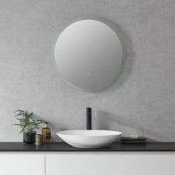 Altair Dimora Round Frameless Modern Bathroom/Vanity LED Lighted Wall Mirror, 24" 16 Altair Dimora Round Frameless Modern Bathroom/Vanity LED Lighted Wall Mirror, 24" -Laural Home Shop 4d21134a02860f2f 8109 w800 h800 b0 p0