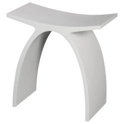 Alfi Trade Inc Alfi Brand Abst77 Arched White Matte Solid Surface Resin Bathroom/Shower Stool