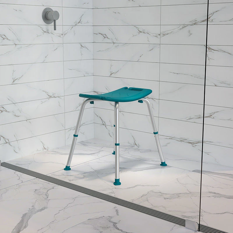 Delacora FF-HY3410L-BATH-SHOWER-STOOL Legacy 19"W Height - Teal 3 Delacora FF-HY3410L-BATH-SHOWER-STOOL Legacy 19"W Height - Teal