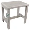 DecoTeak CoastalVogue Eleganto 18" Wide ShowerBench ED1199, White