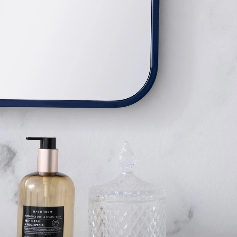 Elegant Furniture & Lighting Elegant Decor MR802236BL Soft Corner Metal Rectangular Mirror, 22"x36", Blue 6 Elegant Furniture & Lighting Elegant Decor MR802236BL Soft Corner Metal Rectangular Mirror, 22"x36", Blue - Image 4