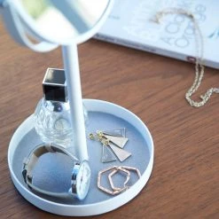 Yamazaki Home Vanity Mirror, Steel, White -Laural Home Shop 4ea1479f025ad6e8 9384 w800 h800 b0 p0