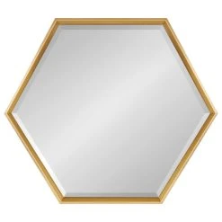 Uniek Calter Hexagon Framed Wall Mirror, Gold, 30x35 -Laural Home Shop 4ed16dd70fe94fe6 5346 w800 h800 b1 p0
