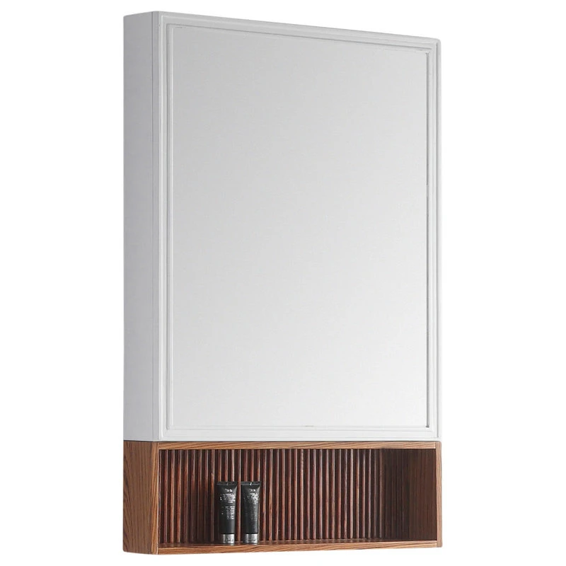 Fine Fixtures Dakota Medicine Cabinet, 21" Wide, White, Teak Shelf 3 Fine Fixtures Dakota Medicine Cabinet, 21" Wide, White, Teak Shelf