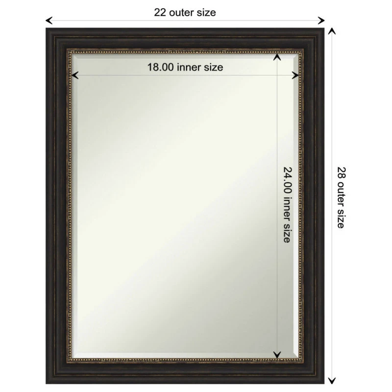 Amanti Art Accent Bronze Narrow Petite Bevel Bathroom Wall Mirror 21.5 X 27.5 In. 6 Amanti Art Accent Bronze Narrow Petite Bevel Bathroom Wall Mirror 21.5 X 27.5 In. - Image 4